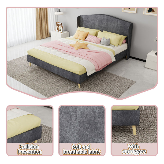 Upholstered Bed, Tufted Headboard, Comfortable Sleep