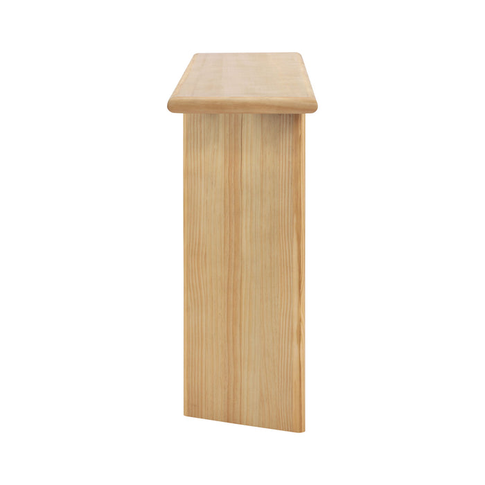X-Frame Console Table, Angled Cross Leg Design, Rounded Edges - Natural