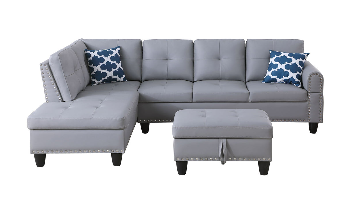 Irine - Sectional Sofa With Ottoman - Gray