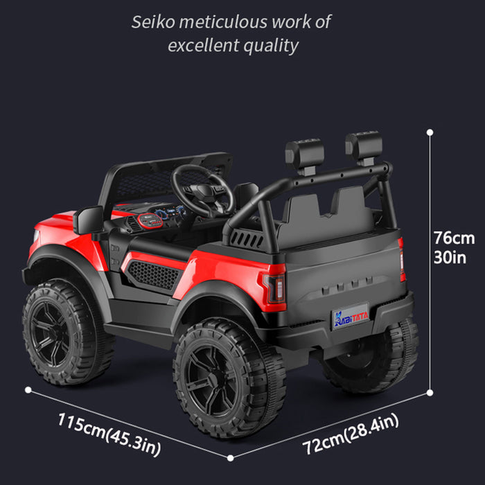 Kids Electric Ride On Car With Remote Control, LEd Lights, Music Player, Swing Function, 4 Wheel Shock Absorption - Red