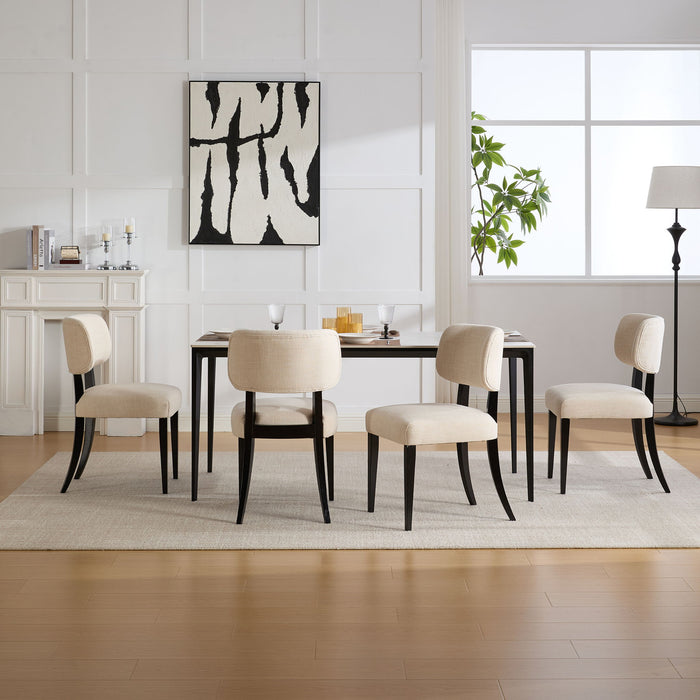 Kitchen Dining Chairs (Set of 2) - Cream