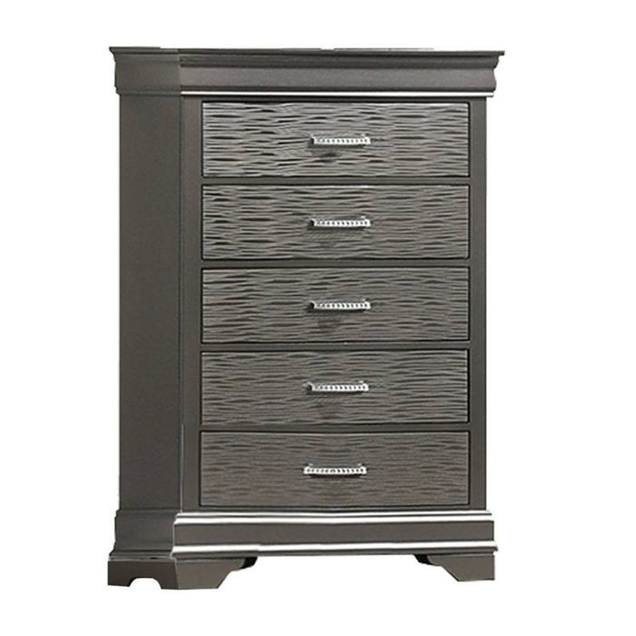 1 Piece Chest With Unique Drawers - Gray