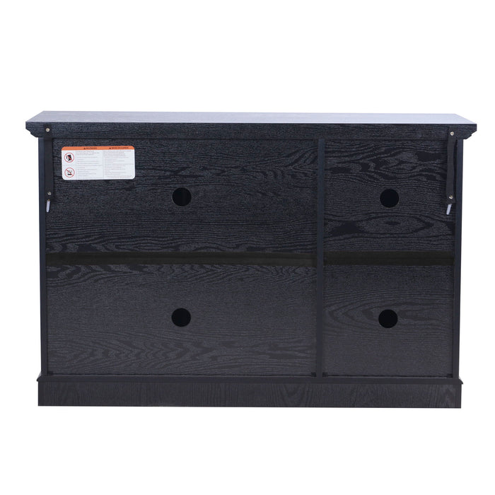 Storage Cabinet With 3 Mirrored Acrylic Doors, Adjustable Shelves