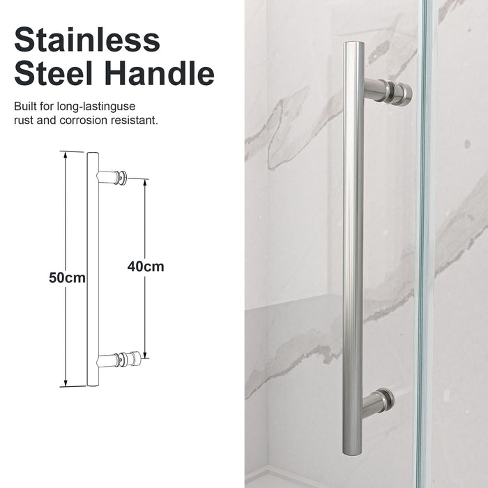 Frameless Single Sliding Shower Door With Clear Tempered Glass
