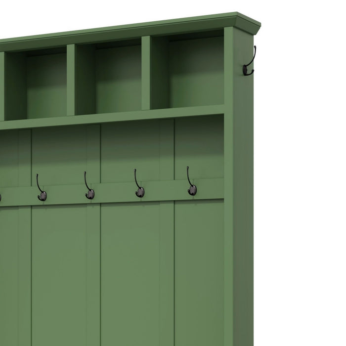 Hall Tree With Storage Bench Mudroom Coat Rack With 6 Hooks
