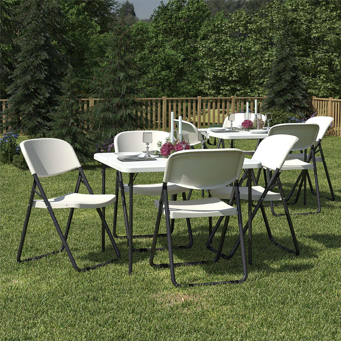 U - Leg Folding Chair - White