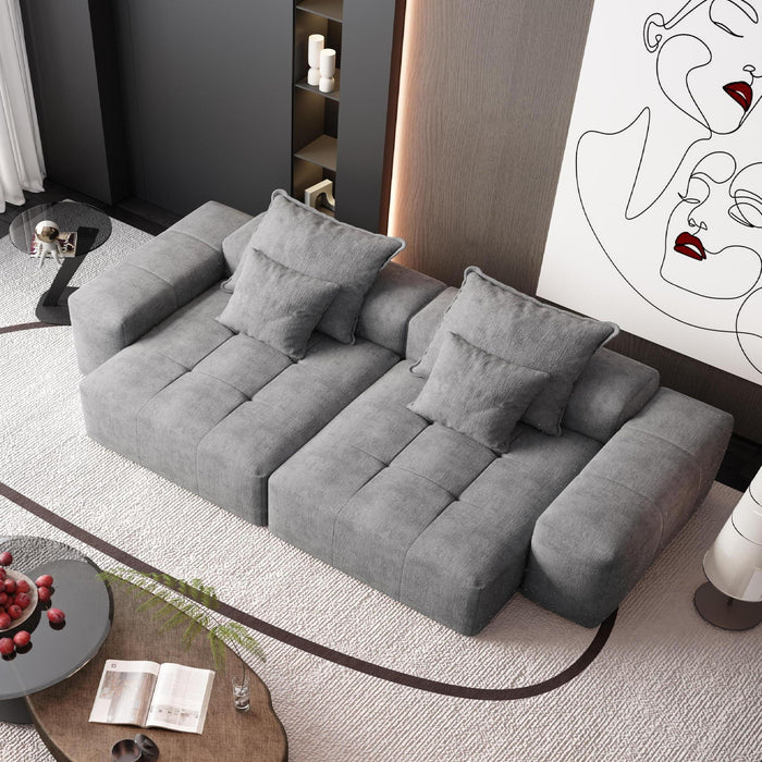 Modern Oversized, Modular Sectional Sofa With Pillows