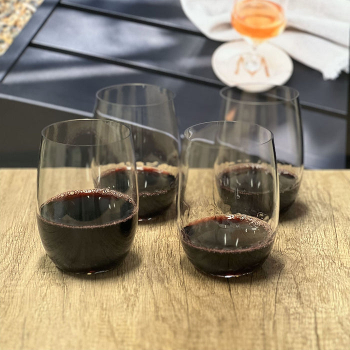 Tritan Hammer - Leadingware Plastic Wine Glasses (Set of 4), Unbreakable 15Oz - Clear