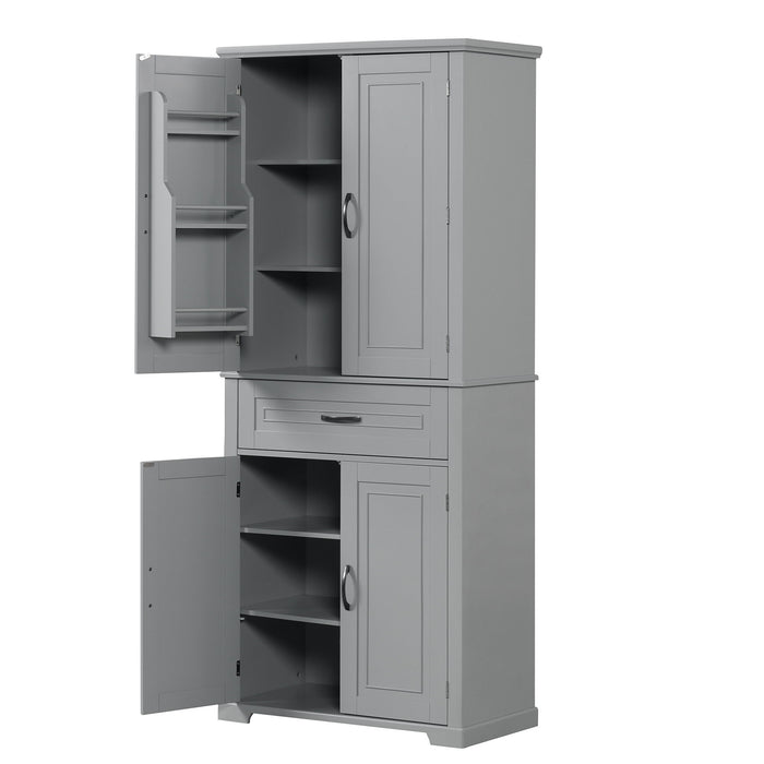Bathroom Storage Cabinet With Doors And Drawer, Adjustable Shelf