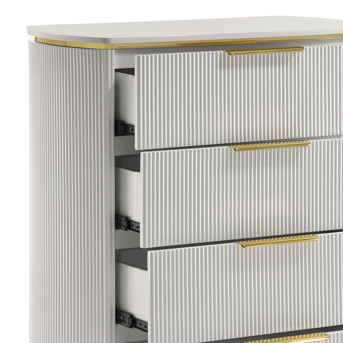 Giovanni - 5 Drawer Chest - White