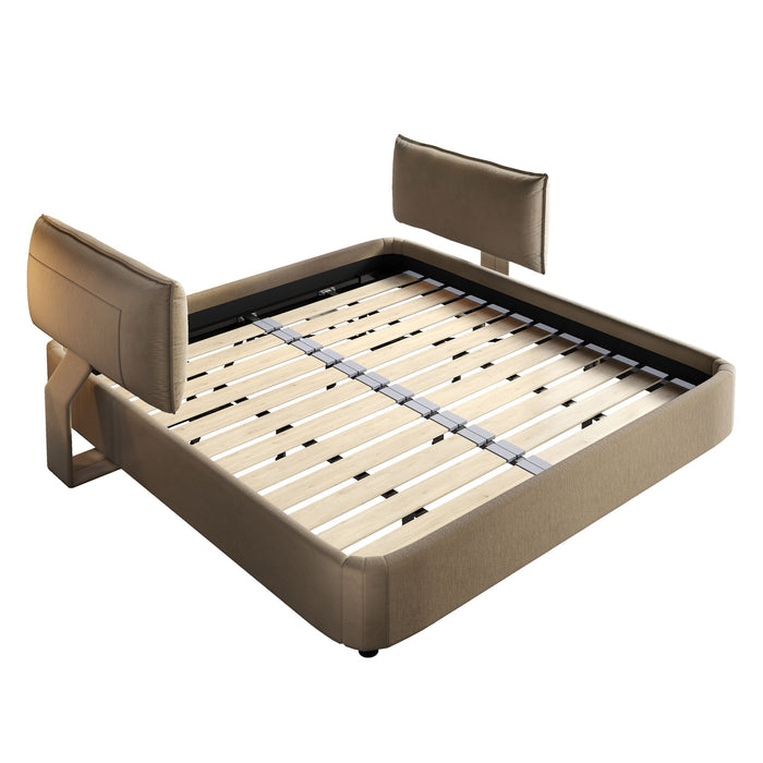 Cloud Bed Frame With Oversized Padded Movable Headboard