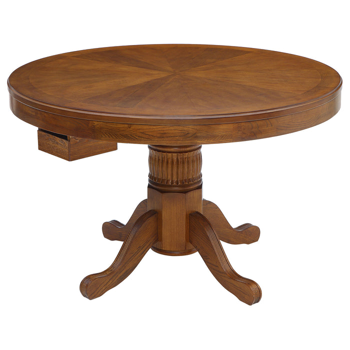 Ghilardi - Game Table Cupholders Round Table With Reversible TopPedestal Base - Amber