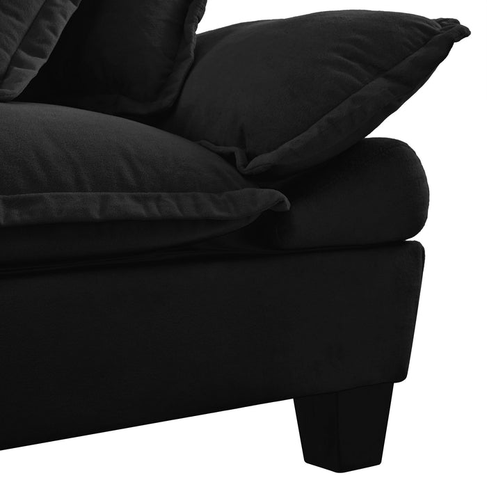 2 Seater Modular Loveseat With Curved Armrests