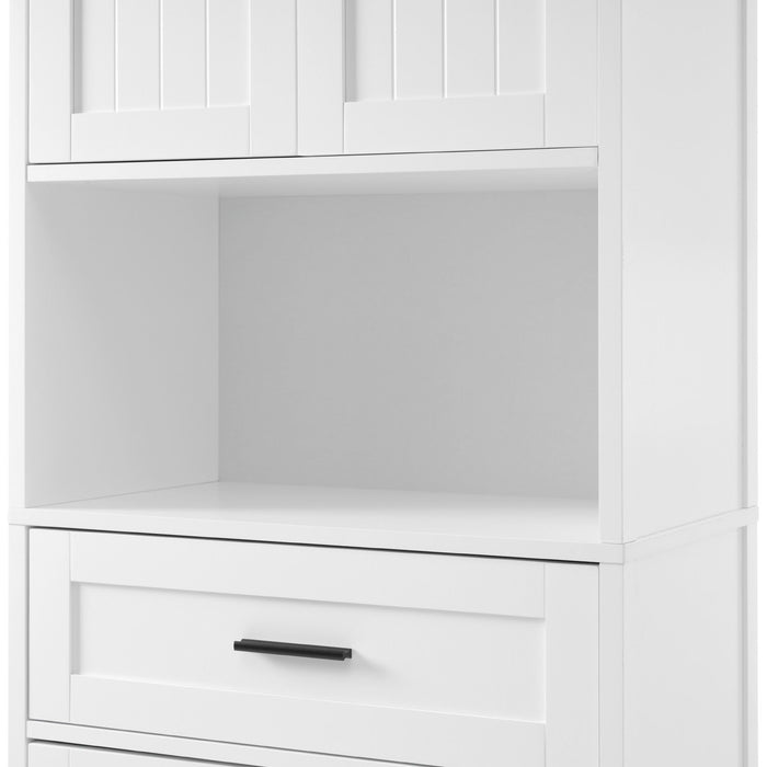 Freestanding Tall Bathroom Cabinet With Soft Close Doors And Adjustable Shelves