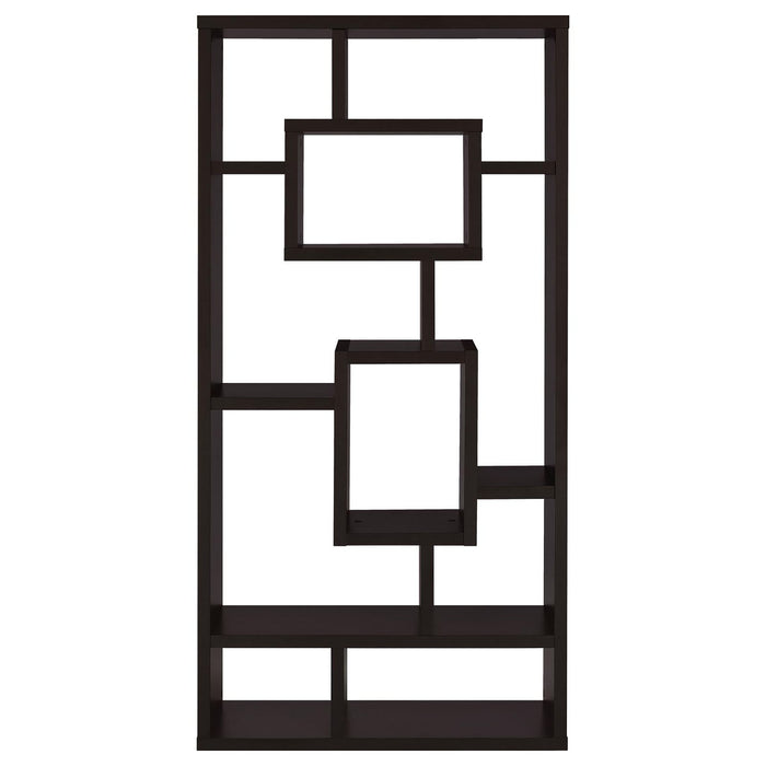 10 Shelf Open Back Bookcase - Brown