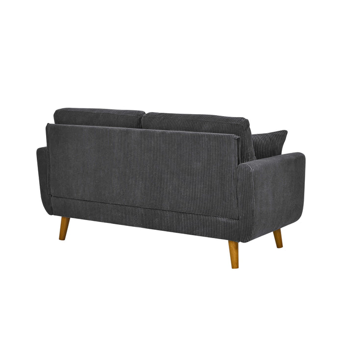 Upholstered Loveseat With Arms And Pillows