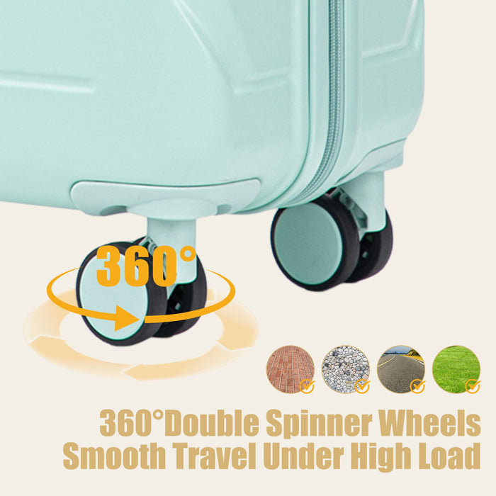 Hard Shell Luggage With Scratch Resistant Surface, 4 Wheels, Combination Lock & Side Hooks