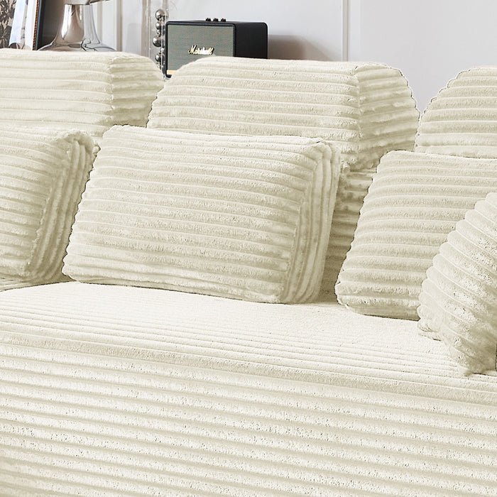 Sectional Sleeper Sofa & Storage Pockets, Modular Couch With Throw Pillows For Living Room