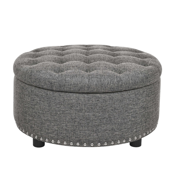 Tufted Storage Ottoman With Upholstery