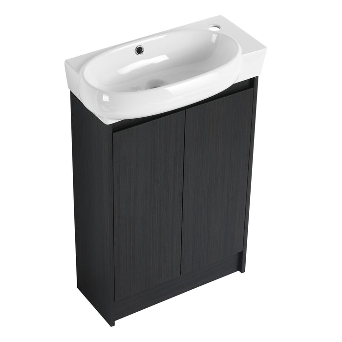 Freestanding Bathroom Vanity With Sink And Storage Rack, Soft Close Doors Base With Basin