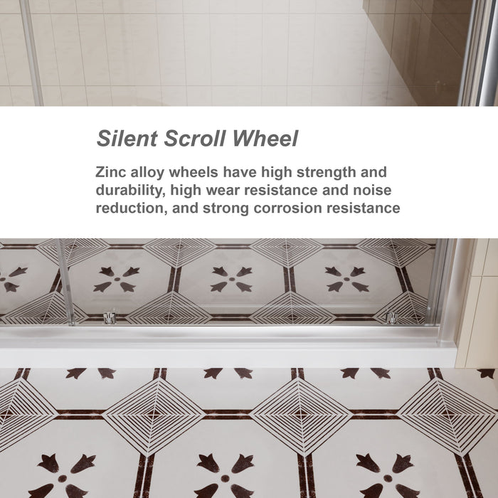 Sliding Shower Door With And Handle - Chrome