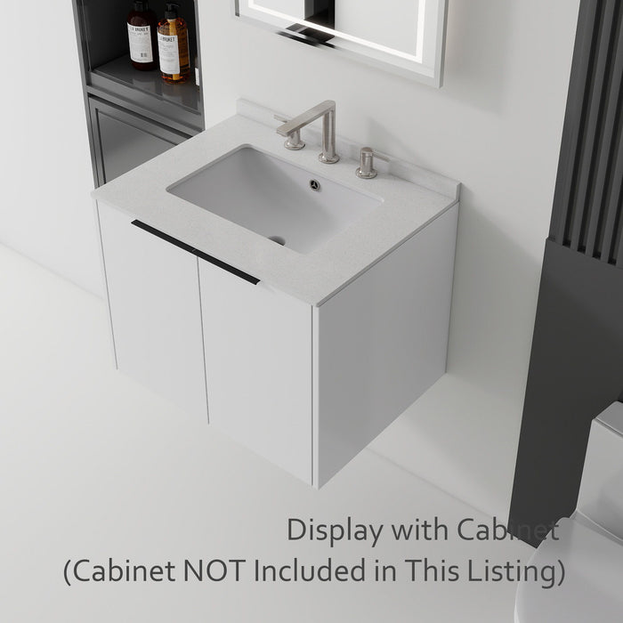 Basin Sink, 0.6" Ultra Thin Profile, Triple Faucet Holes