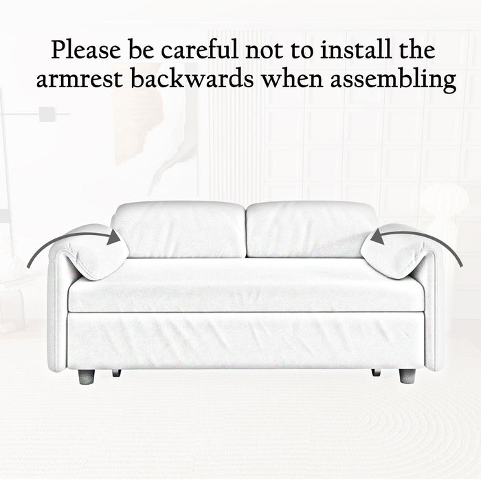 Sofa, Dual Purpose Lounge With Retractable Queen Size Bed