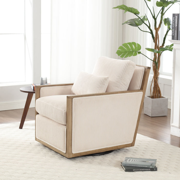 Comfy Accent Barrel Chair, 360 Degree Swivel