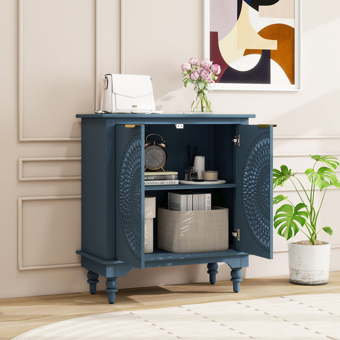 Hollow - Carved 2 Doors Accent Cabinet