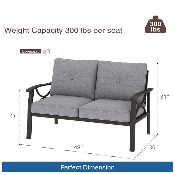 Patio Furniture Set With Coffee Table And Cushions For Backyard