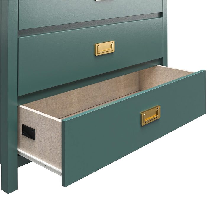 Haven - 5 Drawer Dresser - Dark Green