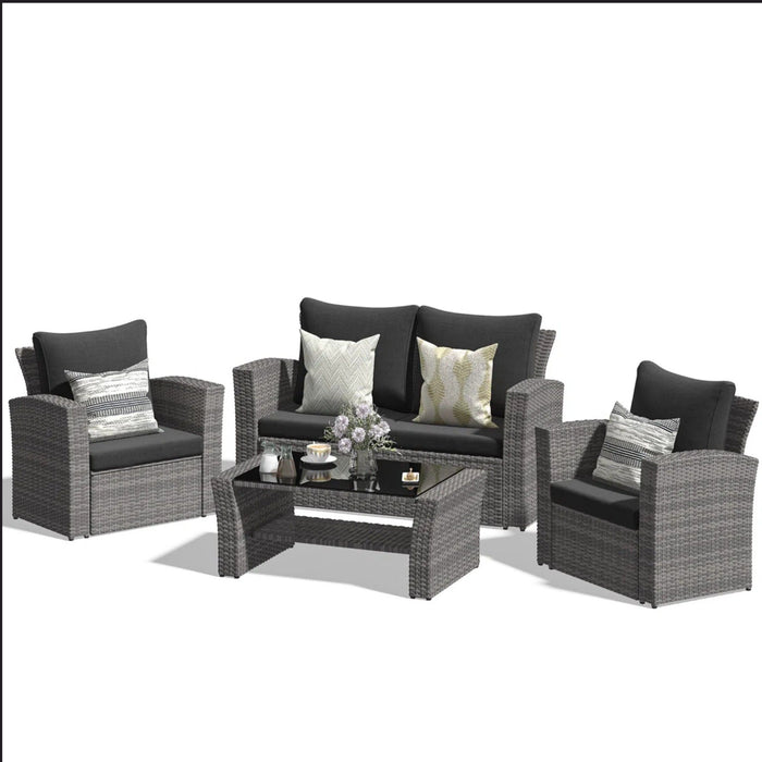 Modern Patio Set With Table And Cushions