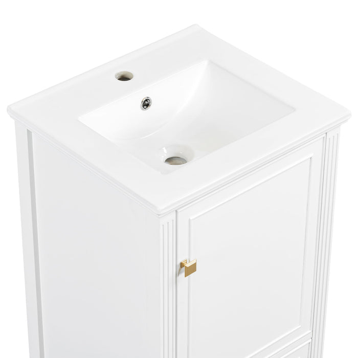 Freestanding Bathroom Vanity With Sink, Soft Closing Door, Drawer Storage - White