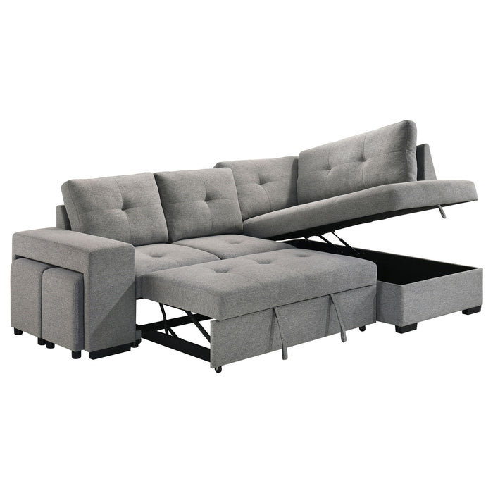 Atkinson - Sleeper Sectional Sofa With Lift Top Chaise - Gray