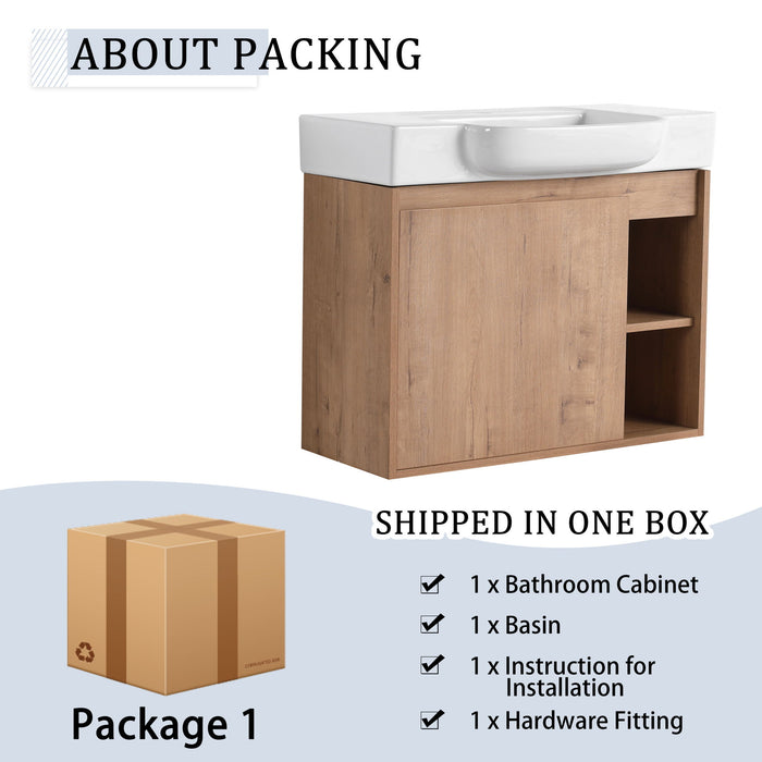 Wall Mounted Bathroom Vanity & Sink & Soft Close Door