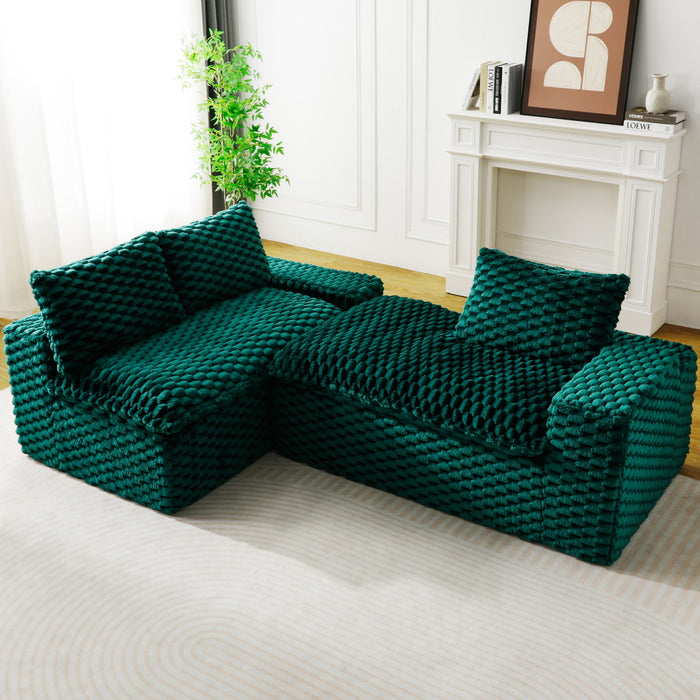 Modular Sofa, Convertible Twin Seat With Chaise Lounge