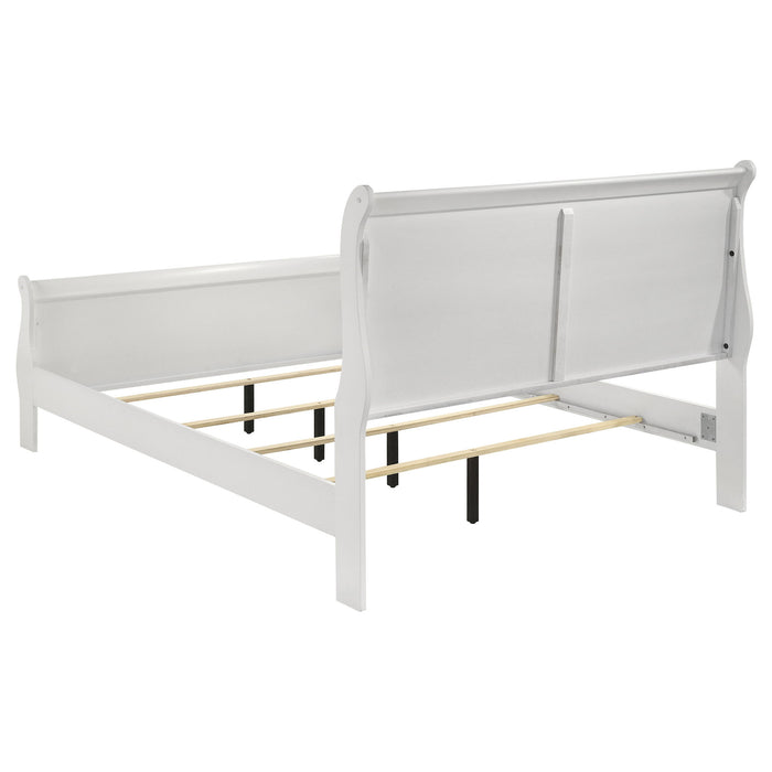 Mckee - Queen Sleigh Panel Bed With Curved Legs - White