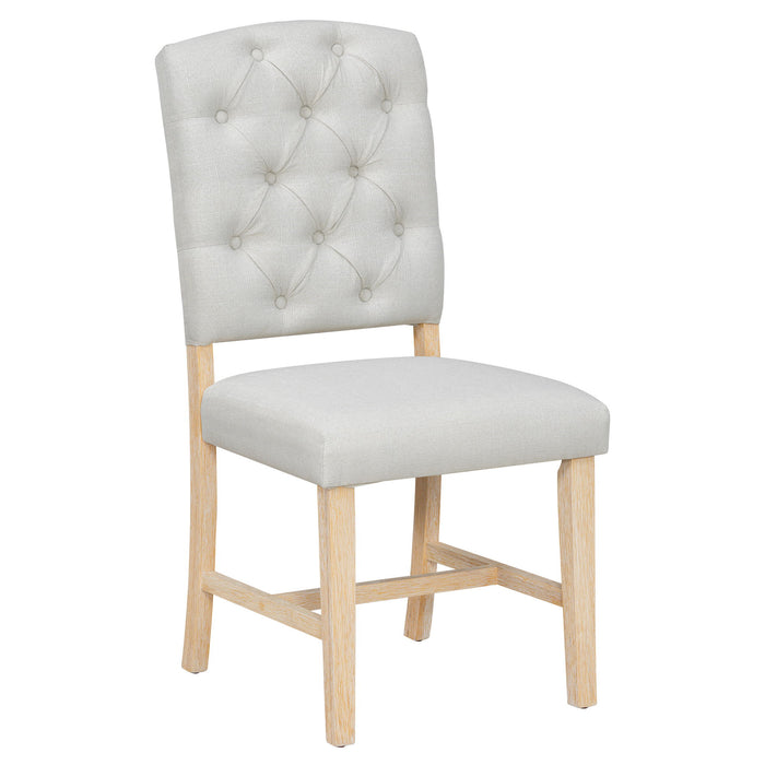 Dining Set With Leaf Round Table And 4 Upholstered Chairs