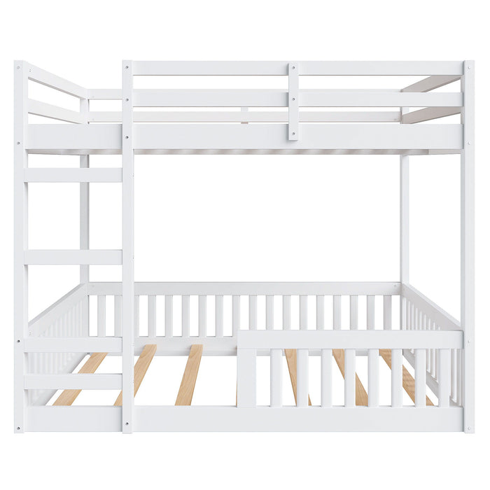 Stylish Bunk Bed With Ladder And Guardrails