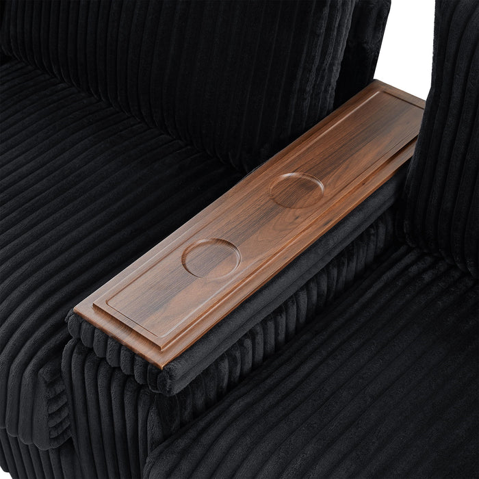 Modern 4 Seater Corduroy Sofa Couch With USB Ports And Hidden Storage