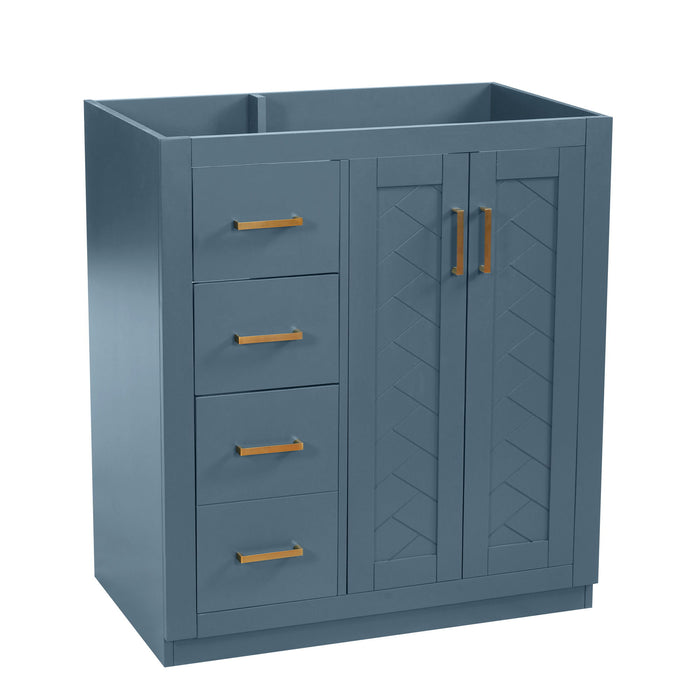 Retro Style Bathroom Vanity With 3 Drawers & Soft-Closing Doors