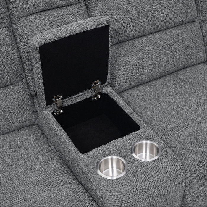 Aaron - 3 Piece Upholstered Sectional - Smoke