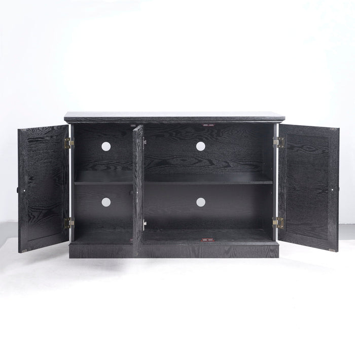 Storage Cabinet With 3 Mirrored Acrylic Doors, Adjustable Shelves