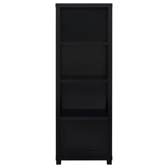 Sandl - 3 Shelf Media Tower With Cabinet Storage Solution - Black