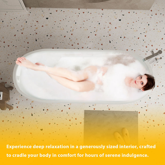 Freestanding Bathtub With Diamond Pattern Design
