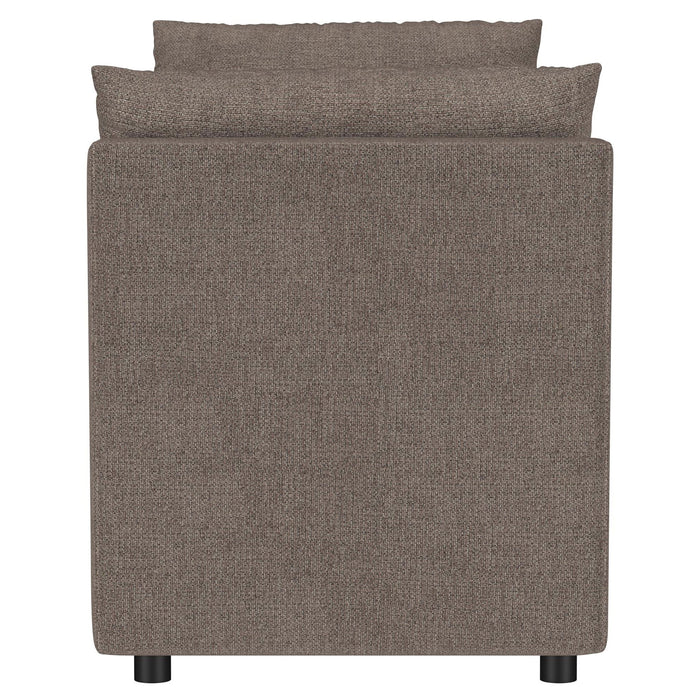 Isiah - Raised Arm Accent Bench - Brown