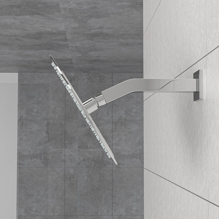 Elegant 6" Shower Arm With Flange, Stainless Steel Construction For Rain Shower Heads