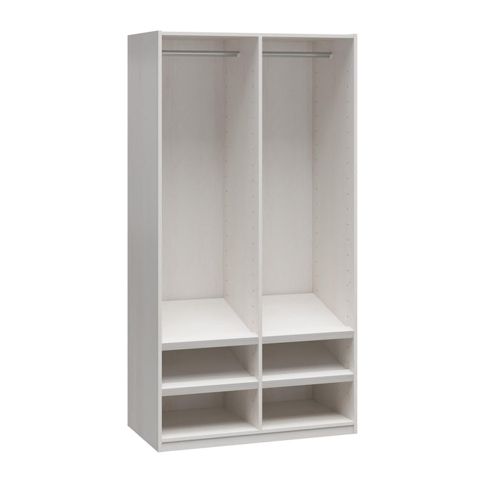 Suite Style Modular Extra Wide Wardrobe With Open Shelves - White