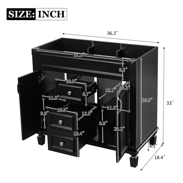 Bathroom Vanity Cabinet With 2 Soft Closing Doors And 2 Drawers