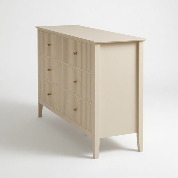 Modern 6 Drawer Fluted Dresser